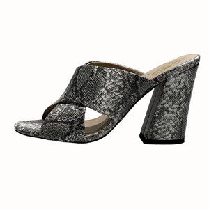 GBG Los‎ Angeles Leah Womens Slip On Block Heel Mules Sandals Snakeskin Size 9